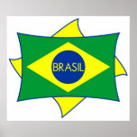Brasilien-Flaggen-Plakat