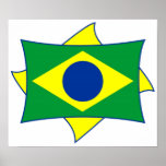 Brasilien-Flaggen-Plakat