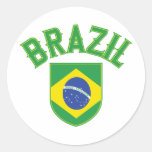 Brasilien groß und mutig runder aufkleber