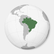 Brasilien (orthographische Projektion) Kühlschrankmagnet