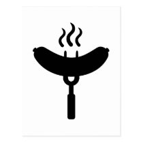 Bratwurst sausage BBQ barbecue postkarten