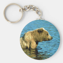 Braunbär im Nebenfluss Schlüsselanhänger