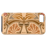 Braunmonogramm nouveau Kunst der Drachen Vintages iPhone 5 Etui