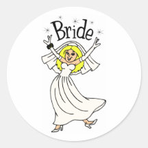 Braut (blondes Haar) Runde Sticker