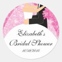 Braut-Bräutigam-Brautparty-Aufkleber-Rosa