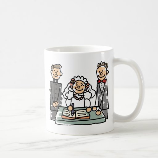 Braut-Bräutigam-Priester-Minister Kirchen-Hochzeit Kaffee Tasse