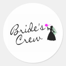 Braut-Crew (Braut-Schwarzes) Runde Sticker