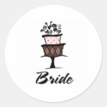 Braut-Kuchen Runde Sticker