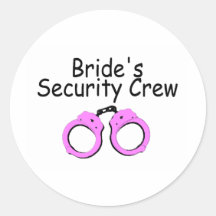 Braut-Sicherheits-Crew (Handschellen) Runde Aufkleber