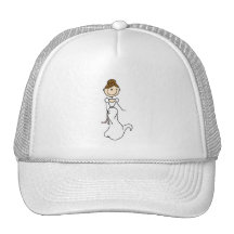 Braut-Strichmännchen-brünetter Hut Baseballcaps