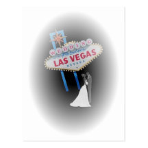 Braut u. Bräutigam HOCHZEIT in Las Vegas-Postkarte