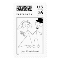 Braut-u. Bräutigam-Strichmännchen-Porto briefmarken