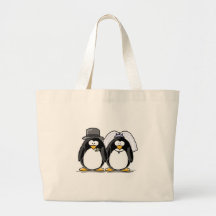 Braut-und Bräutigam-Pinguine Einkaufstaschen