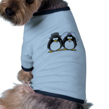 Braut-und Bräutigam-Pinguine Hunde T Shirts