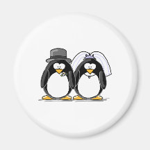 Braut-und Bräutigam-Pinguine Kühlschrankmagnet