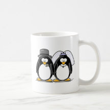 Braut-und Bräutigam-Pinguine Teehaferl