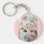 Braut-und Bräutigam-rosa Rosen, die Entwürfe Weddi Schlüsselband