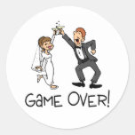 Braut-und Bräutigam-Spiel über Hochzeit Runde Sticker
