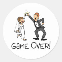 Braut-und Bräutigam-Spiel über Hochzeit Runde Sticker