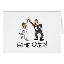 Braut-und Bräutigam-Spiel über Hochzeit Grußkarten