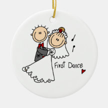 Braut und Bräutigam tanzen zuerst T-Shirts und Ges Weihnachtsbaum Ornamente
