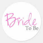 Braut zum zu sein (rosa Skript) Runder Sticker