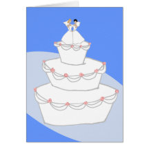 Bräute der Hochzeitstorte-zwei Grußkarte