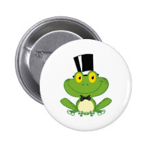 Bräutigam-Frosch-Cartoon-Charakter Anstecknadel