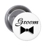 Bräutigam (schwarze Bogen-Krawatte) Button