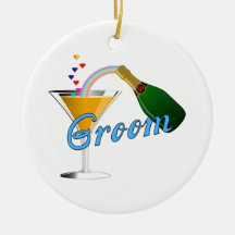 Bräutigame, die Champagne-Toast Wedding sind Weihnachtsbaum Ornamente