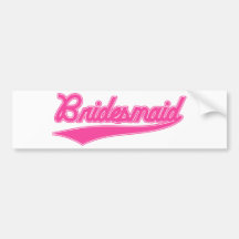 Brautjungfer (Baseball-Skript-Rosa) Auto Sticker