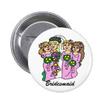 "Brautjungfern in rosa" Hochzeit Identifikations-K Anstecknadelbuttons