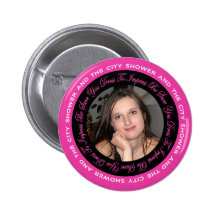 Brautparty im Stadt-Foto-Knopf Anstecknadelbutton