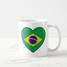 Brazil Heart Soccer Kaffee Haferl
