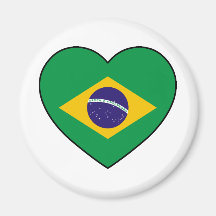 Brazil Heart Soccer Kühlschrankmagnet