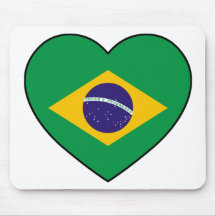 Brazil Heart Soccer Mousepads