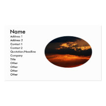 Brennende Sonnenuntergang-Oval-Visitenkarte