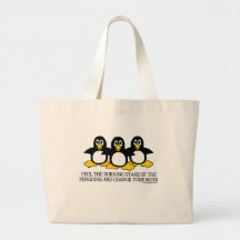 Brennende Starren der Pinguin-Taschen