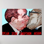 Brezhnev- u. Honecker-Kuss, Ostseiten-Galerie, Ber Plakatdruck