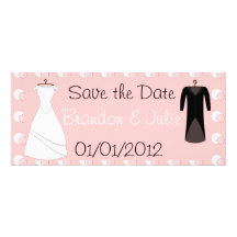 Bride and Groom clothes save the date Einladung