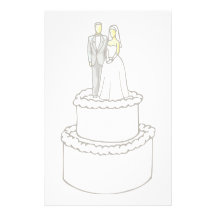 Bride&Groom Hochzeitstorte-Briefpapier Personalisierte Druckpapiere