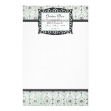 Briefkopf-Briefpapier-blaues Blumen-Muster Personalisiertes Druckpapier