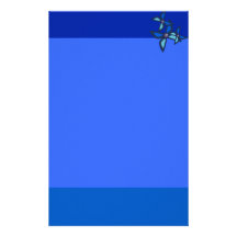 Briefpapier-Gerade für Kind-Blaue Schmetterlinge Personalisierte Büropapiere