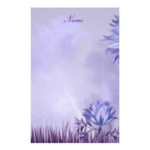 Briefpapier-lila malvenfarbene Blume Bedrucktes Papier