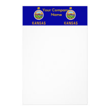 Briefpapier mit Flagge von Kansas Büropapiere