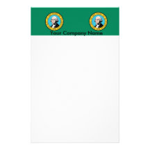 Briefpapier mit Flagge von Washington Individuelles Druckpapier