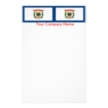 Briefpapier mit Flagge von West Virginia Personalisierte Druckpapiere