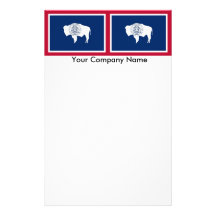 Briefpapier mit Flagge von Wyoming Personalisierte Büropapiere