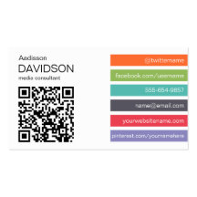 Bright Bar QR CODE Social Media Business Card