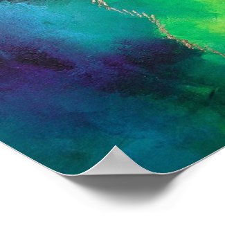 Bright Green Philip Bowman Gold Abstract Art Print